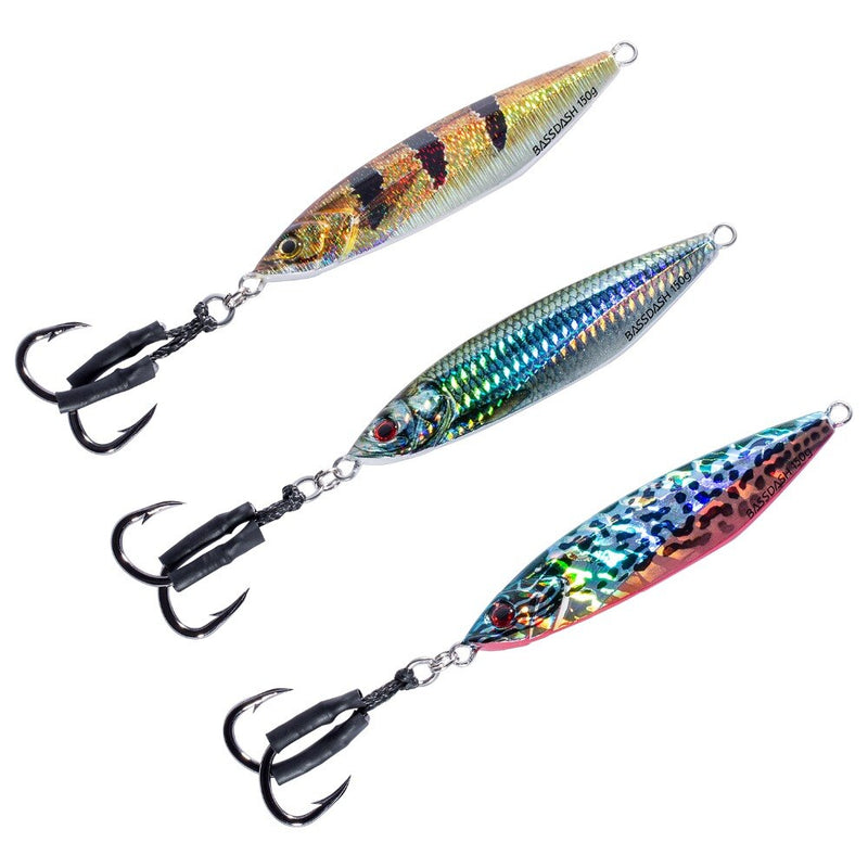 Bassdash Vertical Jigs Slow Jigging Lures Long Casting Jerkbaits 100/150/200 Grams, for Saltwater Freshwater Fishing 1 pcs