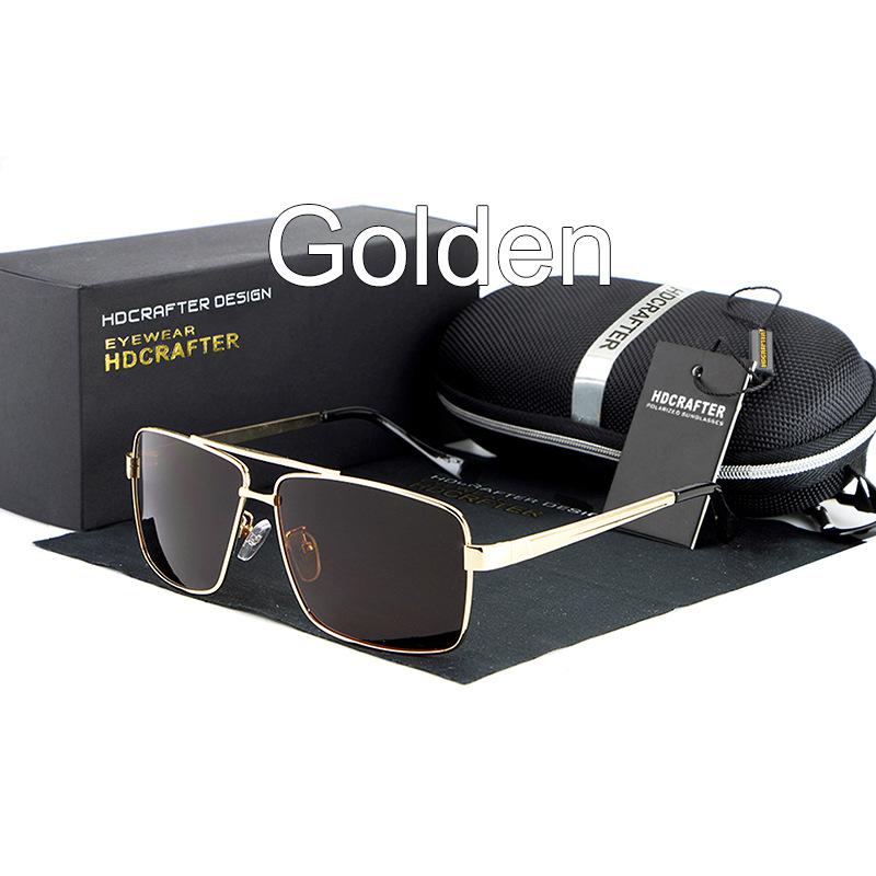 HDCRAFTER 2018 Men's Sunglasses Polarized Oversized Metal Frame Sun Glasses For Men Luxury Brand Designer Mirror oculos Male
