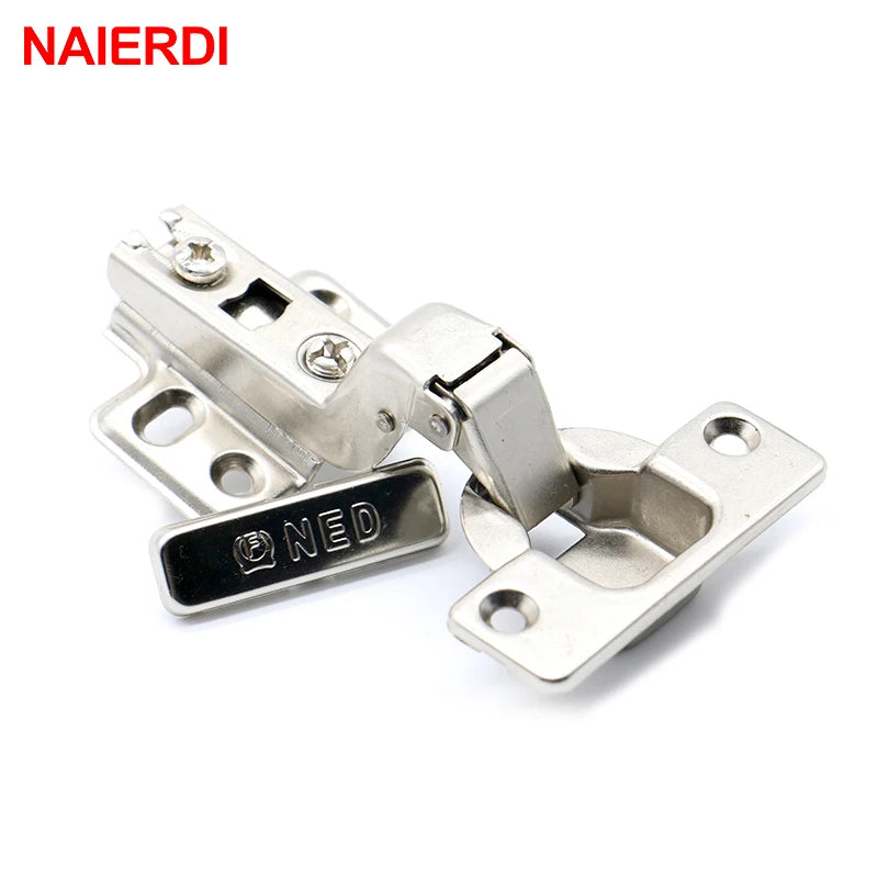 NAIERDI Self Elasti Half Overlay Hinge Cupboard Cabinet Kitchen Door Hinge 35mm Cup Special Spring Hinge For Home Hardware