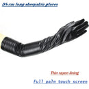 Long Sheepskin Gloves Women's Genuine Leather 58cm Length Sleeve Velvet Lining Keeps Warm in Autumn and Winter