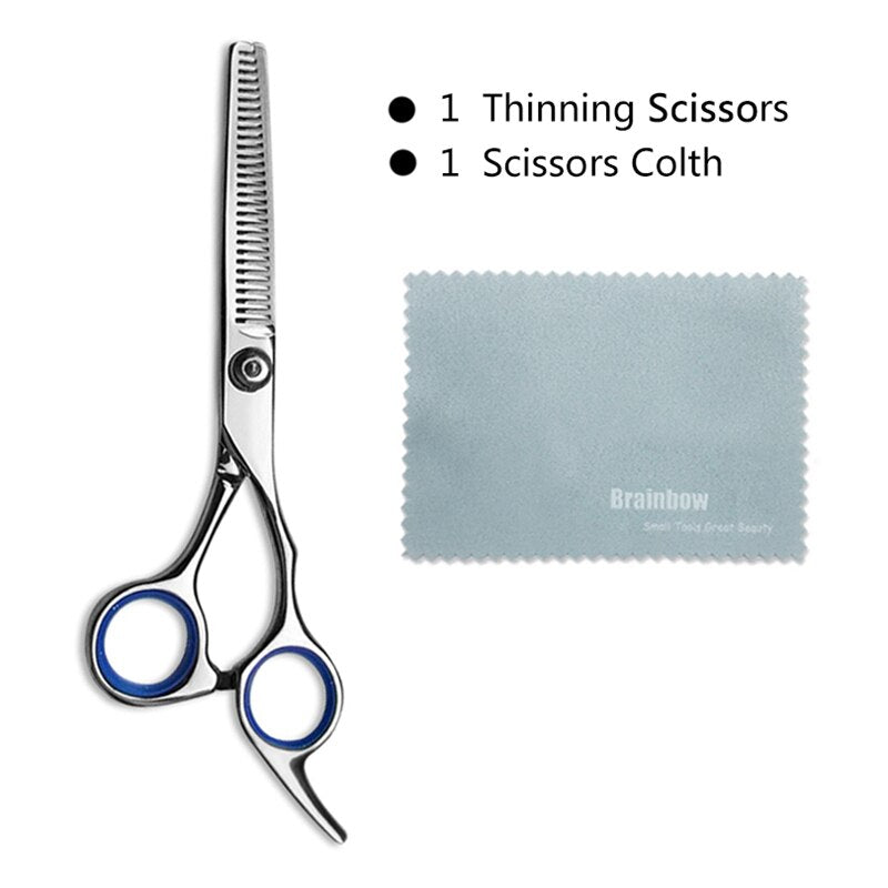 Brainbow 6&#39;&#39;Hair Scissors Stainless Steel Hair Salon Trimmer for Home&amp;Family Cutting Thinning Haircut Hair Styling Tools