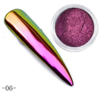 0.2g/ Box Glitter Magic Mirror Dust Powder Chameleon Aurora Nail Art Chrome Pigment Nail Decoration