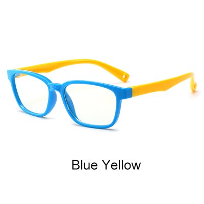 Ralferty Kids Square Glasses Anti-blue Blocking Computer Eyewear Frame Child Boy Girl TR90 Flexible Eyeglasses Frames A008