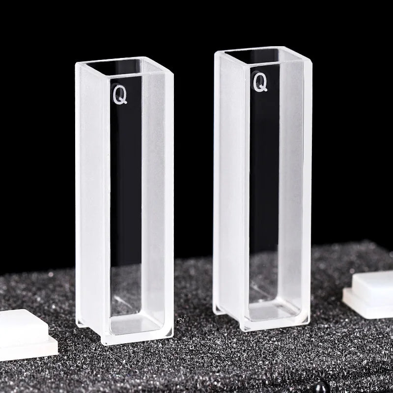 2 PCS quartz cuvette cells with lid 10mm path length JGS1  for spectrophotometer  lab