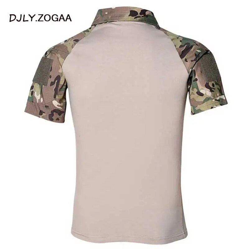 ZOGAA New 2019 Men Polo Tactical Polo Casual Solid Shirts for Men Short Sleeve Top Camouflage Men's Short Sleeve Polo Shirts Men