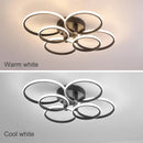 8/6/4 Circle Rings Modern Led Ceiling Light for Living room Bedroom Study room Aluminum Indoor Black&White Ceiling Lamp Fixture