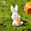 Easter Bunny Decoration Mini Resin Rabbit Craft Miniature Figurine Landscape Model Home Desktop Decor Fairy Garden Decoration
