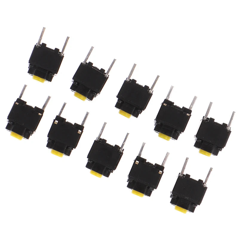 10pcs Mute Button 6*6*7.3mm Silent Switch Wireless Mouse Wired Mouse Button Micro Switch Yellow Push Button Switch