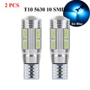 2 PCS T10 W5W 194 LED Bulbs For Car LED Signal Light Canbus Error Free 12V 10SMD 6500K White Wedge Side Trunk License Plate Lamp