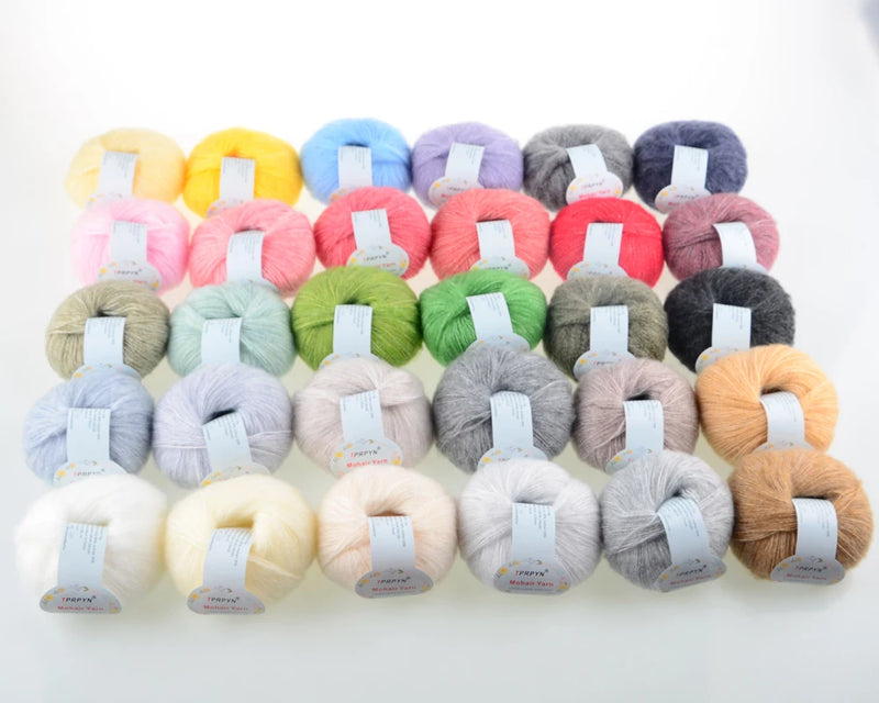 1Pc=25g Long Plush Cashmere Mohair Yarn Anti-pilling Fine Quality Hand-Knitting Thread for Cardigan Scarf Suitable for Woman