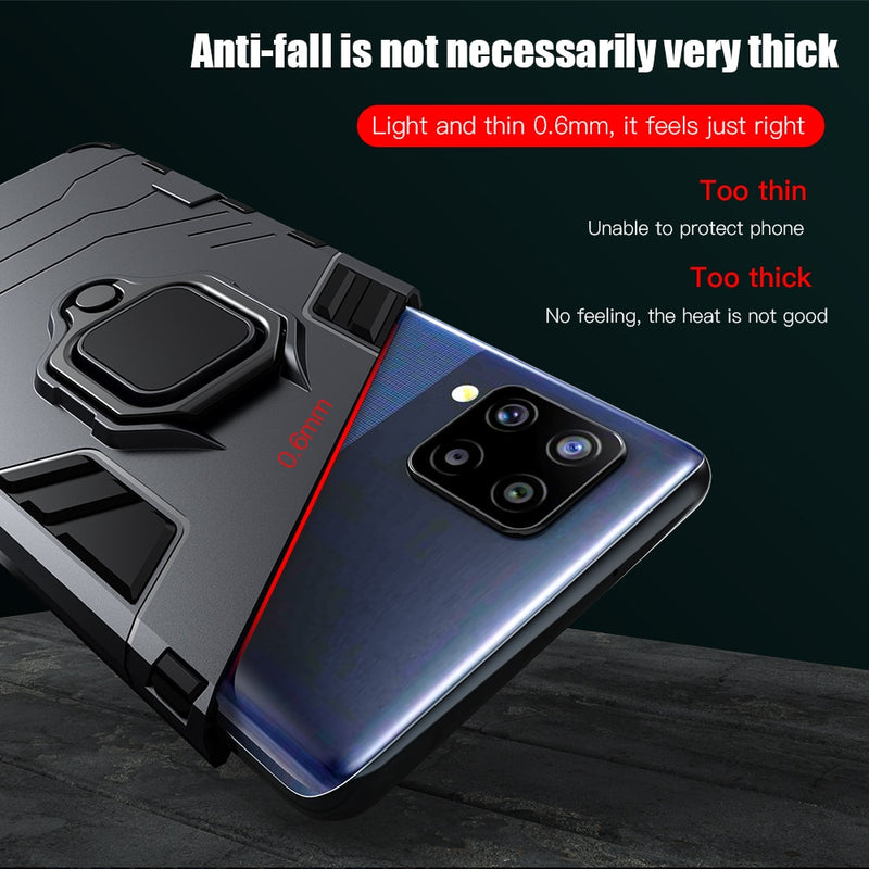 KEYSION Shockproof Case for Samsung A12 A22 A72 A52S 5G A73 A53 A33 A23 A13 Ring Stand Phone Back Cover for Galaxy M52 M32 M62