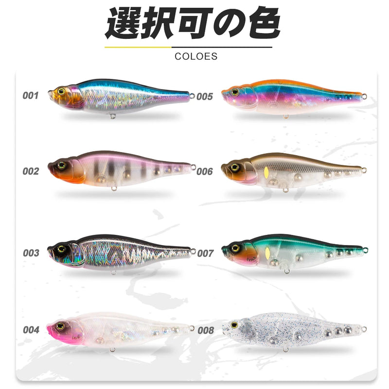 D1 Fishing Spitting Wire 95F 14G Poppers Pencil Hard Baits Bass Fishing Topwater Surface Lure Rattle Sounds 2021 Pesca Tackle
