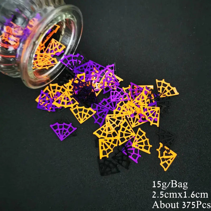 15g Cat Dog Confetti Spider Bat Sequin DIY Animal Theme Party Table Decoration Halloween Black White Purple Festival Supplies