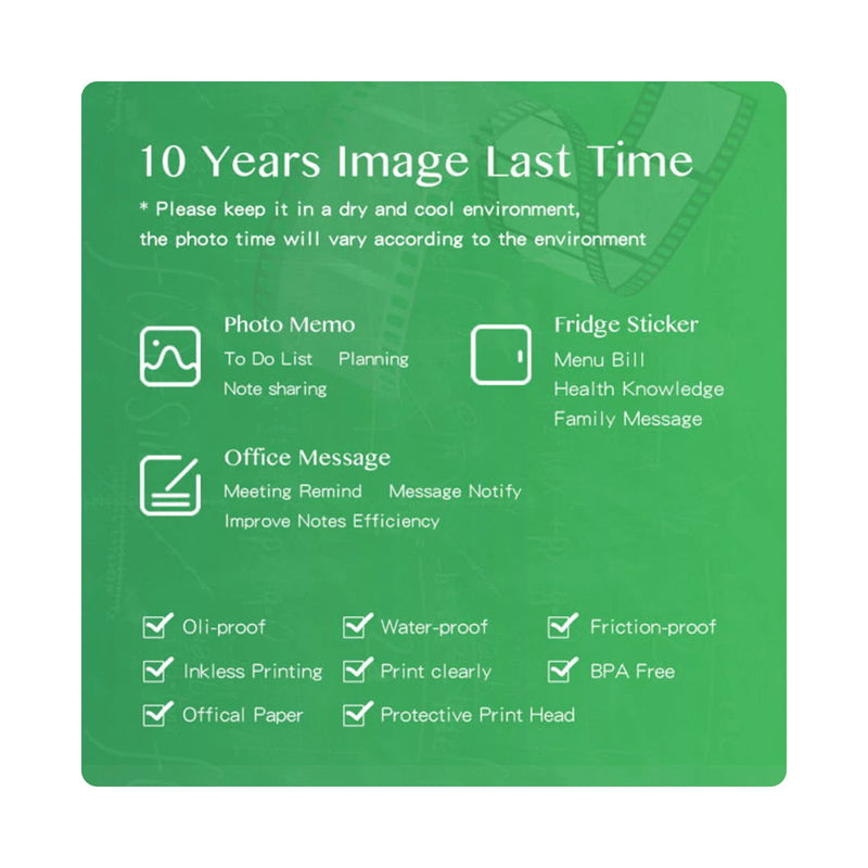 PeriPage 107mm/77mm/56mm Thermal Paper Roll BPA-Free Non-adhesive Receipt Printing Paper Waterproof Oil-proof Friction-proof