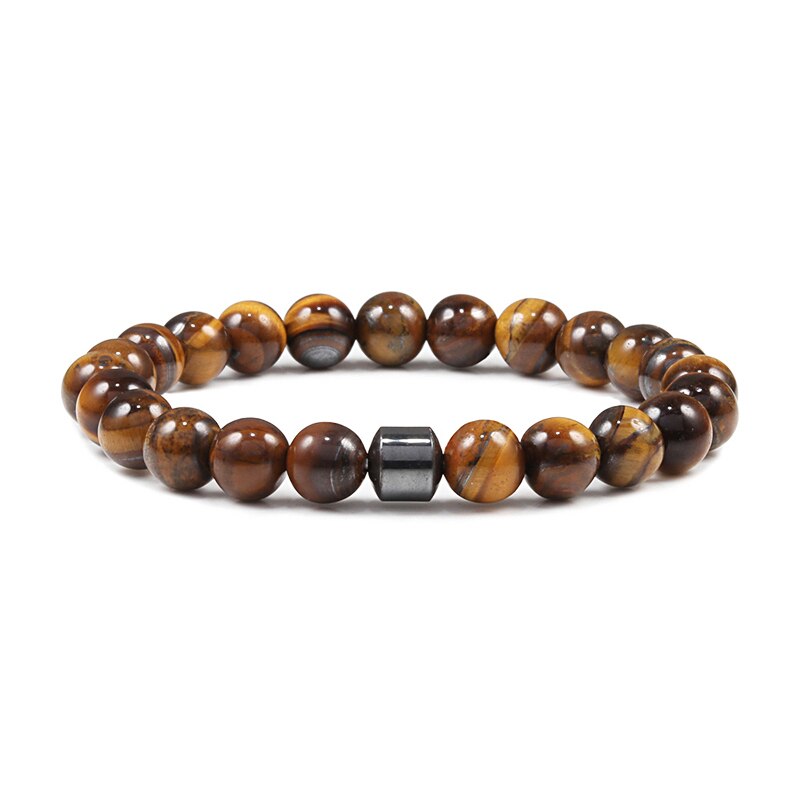 Tiger Eye Beaded Bracelets Bangles Men Braided Rope Healing Balance Yoga Charm Women Natural Stone Buddha Bracelet Adjustable