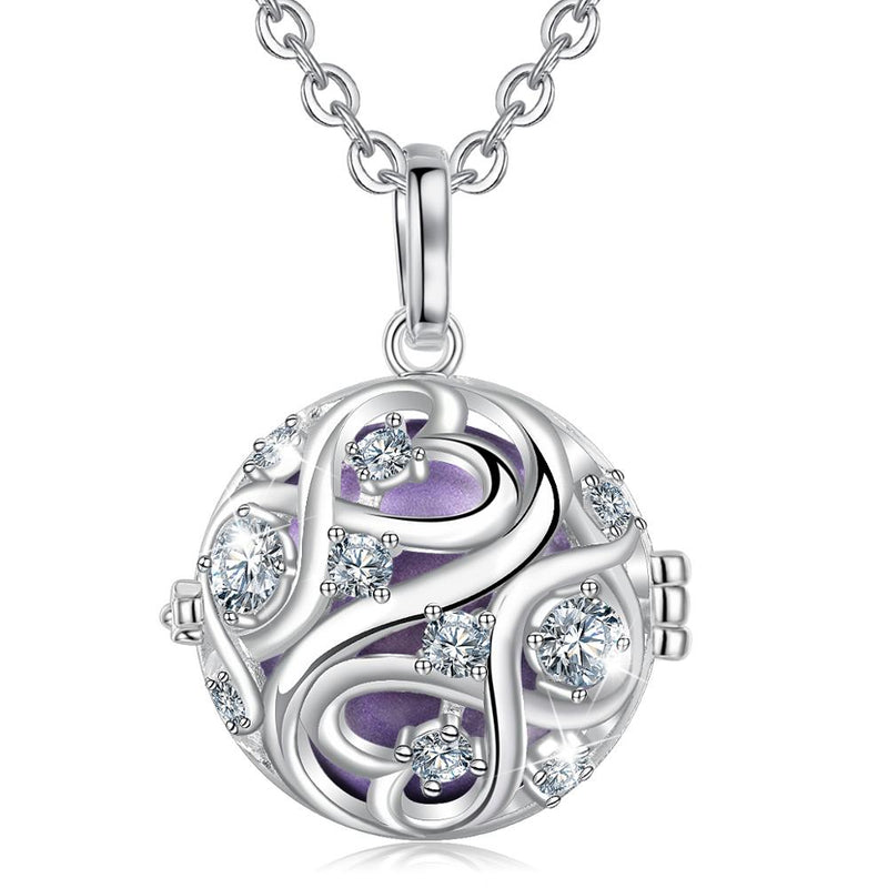 EUDORA 20mm Unique Crystal Cage Harmony Ball Musical Pendant Angel Caller Necklace with Infinite knot For Pregnancy Jewelry K363