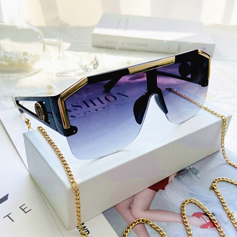 2021 New Fashion Oversized Square Sunglasses Men Retro Gradient Trendy Driving Brand Design Sun Glasses Wholesale Dropship UV400