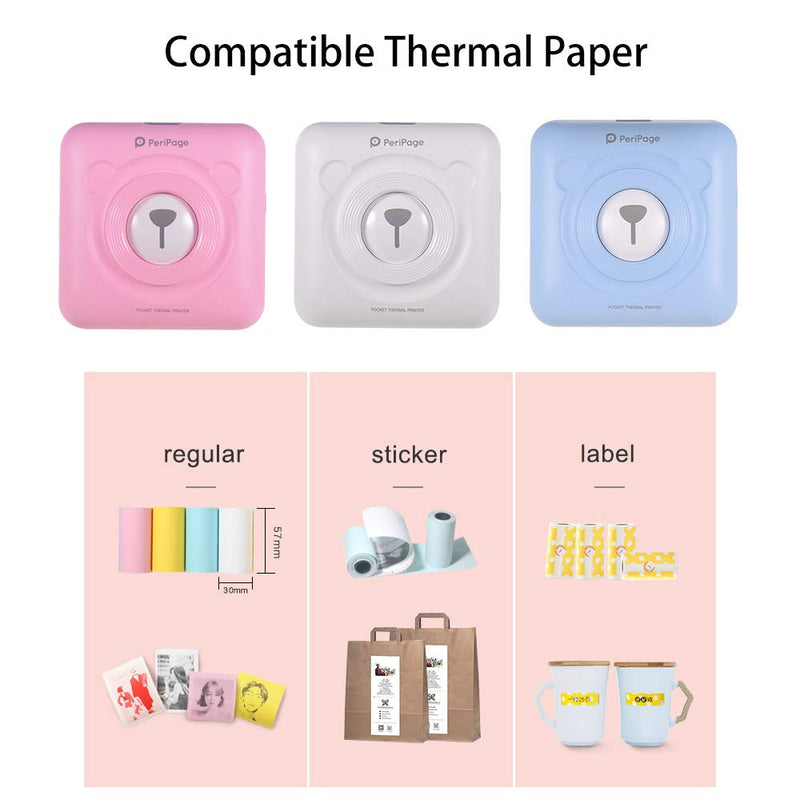 Peripage A6 MIni  Photo Printer Portable Thermal  Pocket  Printer Inkless 203dpi  Wireless Bluetooth PC IOS Android Soft Case