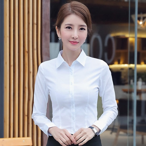 Women Shirts Blouses Women White Shirt Long Sleeve Blouse Female Tops OL Basic Shirt Blouses 2023 Fashion Elegant Woman Clothing