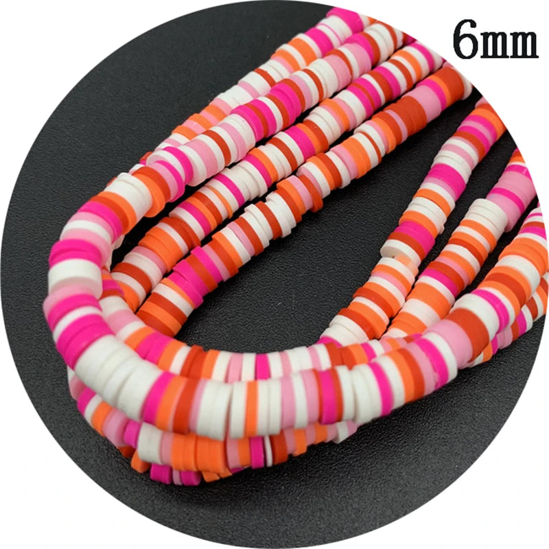 400pcs/Lot 3/4/5/6mm 16inch Round Slice Clay Beads Spacer Beads Polymer Clay Beads For Jewelry Making DIY Handmade Accessories