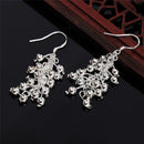 DOTEFFIL 925 Sterling Silver Smooth Grape Bead Earrings Fashion Woman Charm Earrings Wedding Jewelry