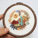 Mini Flower Pattern Embroidery Kit with Hoop for Beginner Needlework Kits Cross Stitch Sewing Art Craft Painting Home Decoration