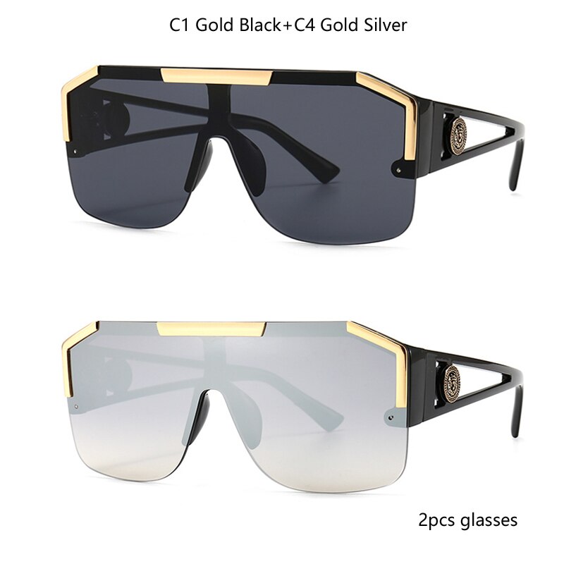 2021 New Fashion Oversized Square Sunglasses Men Retro Gradient Trendy Driving Brand Design Sun Glasses Wholesale Dropship UV400