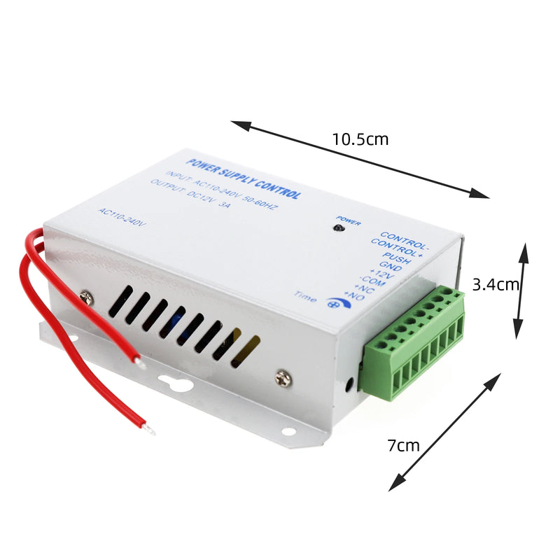 Access Control Power Supplier Transformer DC 12V 3A Door system Switch AC 110~240V Delay time max 15s High Quality Control