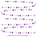 11Ft Lavender Purple White Paper Love Heart Garlands Wall Hanging Banner Decorations For Wedding Sweet Birthday Bridal Shower