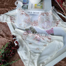 Exquisite Embroidery Lotus Pink Ultra-thin Sexy Large Size Underwear Ladies Lace Transparent Comfortable Bra