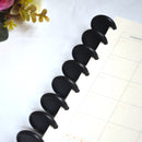 12pcs 18/24/28/32/38mm Plastic Binding Disc Black Plastic Ring Buckle Disc Buckle Mushroom Hole Button Loose-leaf Notebook Round
