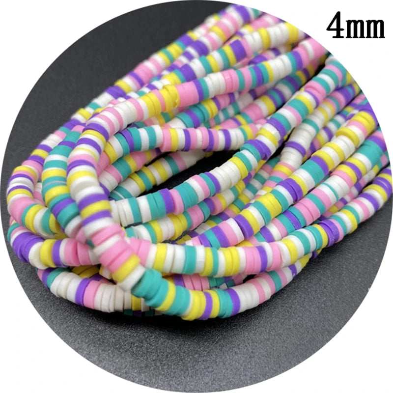 400pcs/Lot 3/4/5/6mm 16inch Round Slice Clay Beads Spacer Beads Polymer Clay Beads For Jewelry Making DIY Handmade Accessories
