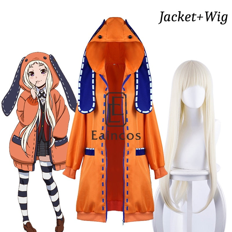 Anime Kakegurui Yomoduki Runa Jacket Hoodie Coat Yumeko Jabami Cosplay Costume Japanese School Girls Uniform