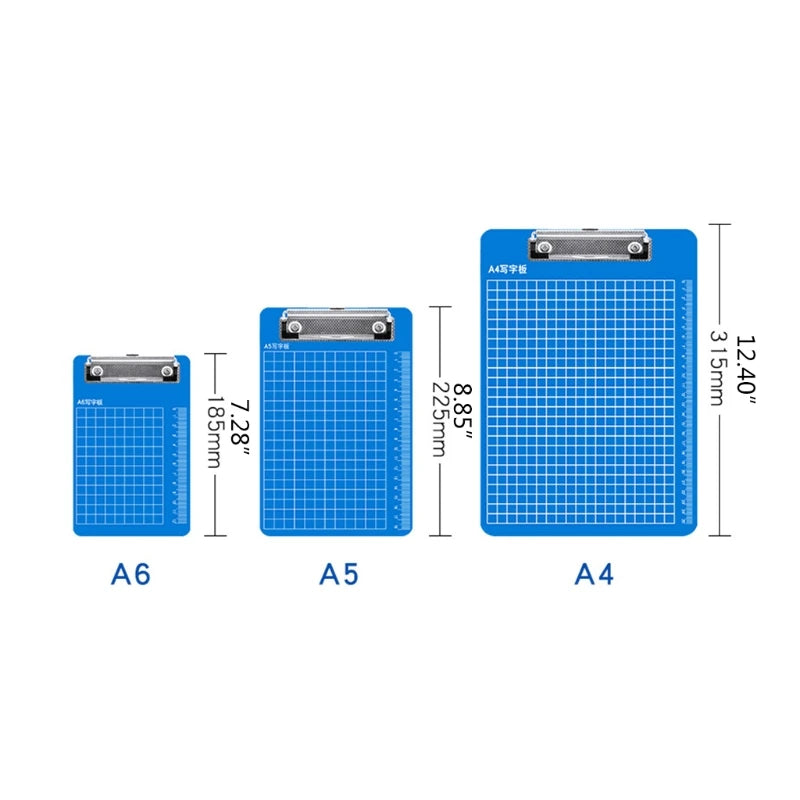 Hardboard Clipboard Writing Board with Low Clip Ruler Scale Design Recycled for Adult Student