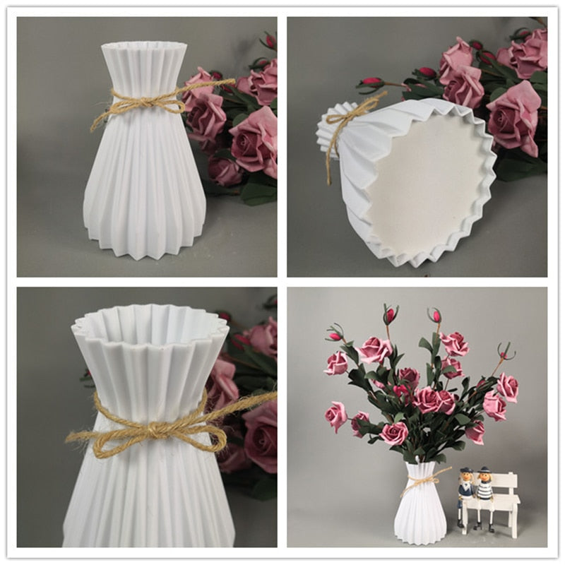 Plastic Vases Home Decoration Anti-ceramic Vases European Wedding Modern Decorations Rattan-like Unbreakable Creative Simplicity