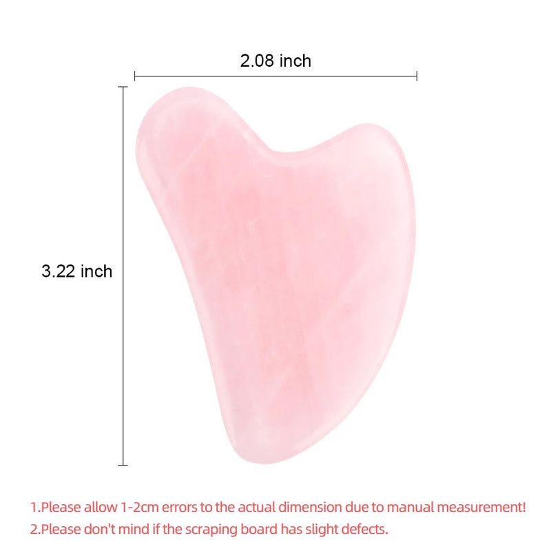 Rose Quartz Jade Roller Flower Pole Roller Face Lifting Massager Facial Manual Massage Heart-shaped Gua Sha Set Anti-wrinkles