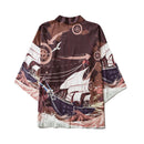 Bebovizi Male Kimono Cardigan Japanese Kimono Men Cardigan Shirt Blouse Yukata Men Haori Obi Traditional Samurai Clothing