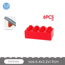 Big Size Block Bricks Train Tracks  Traffic Stop Lights Straight Duploes Black Accessories DIY Hot Toys For Children Baby Gift