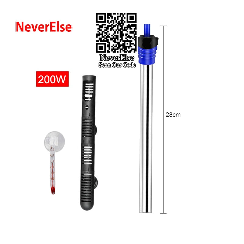 Super Aquarium Heater Submersible Heating Rod 17-35DegreeCelsius Adjustable 50/100/200/300/500W to Control Fish Tank Temperature