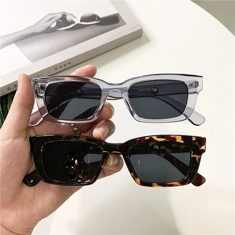 2024 New Women Rectangle Vintage Sunglasses Brand Designer Retro Points Sun Glasses Female Lady Eyeglass Cat Eye Driver Goggles