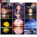 HOMFUN 3D Diamond Painting "Moon night sea" DIY Full Rhinestones Drill Cross-stitch Kits Square Round Diamond Embroidery
