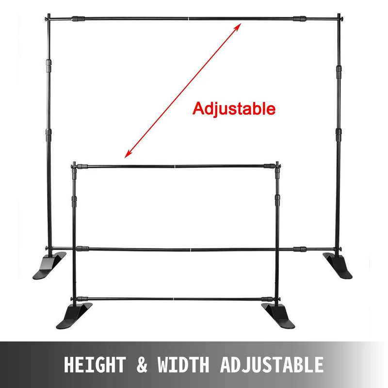 SucceBuy 3x2.4M Backdrop Background Stand Adjustable Telescopic Backdrop Banner Stand for Photocall Video Wedding Event Party