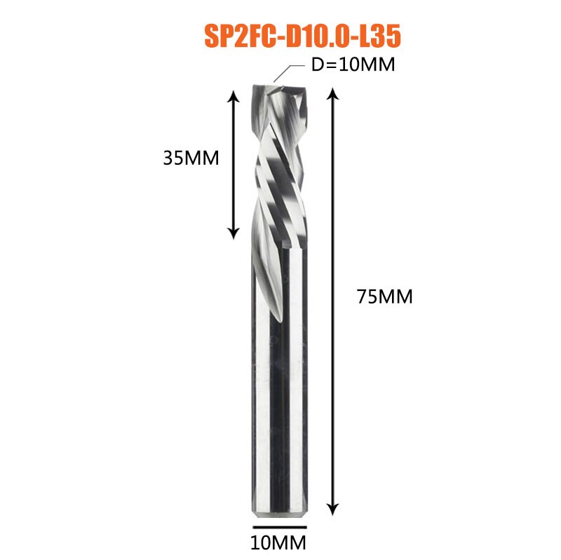 Compression milling cutter woodwork UP &amp; DOWN Cut Two Flutes Spiral Carbide Milling Tool CNC Router Wood End Mill Cutter Bits