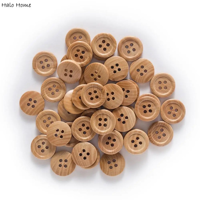 2 Hole Wood grain Solid Wooden Buttons Sewing Scrapbook Clothing Crafts Gift Jacket Blazer Sweaters Handwork Accessories 10-25mm