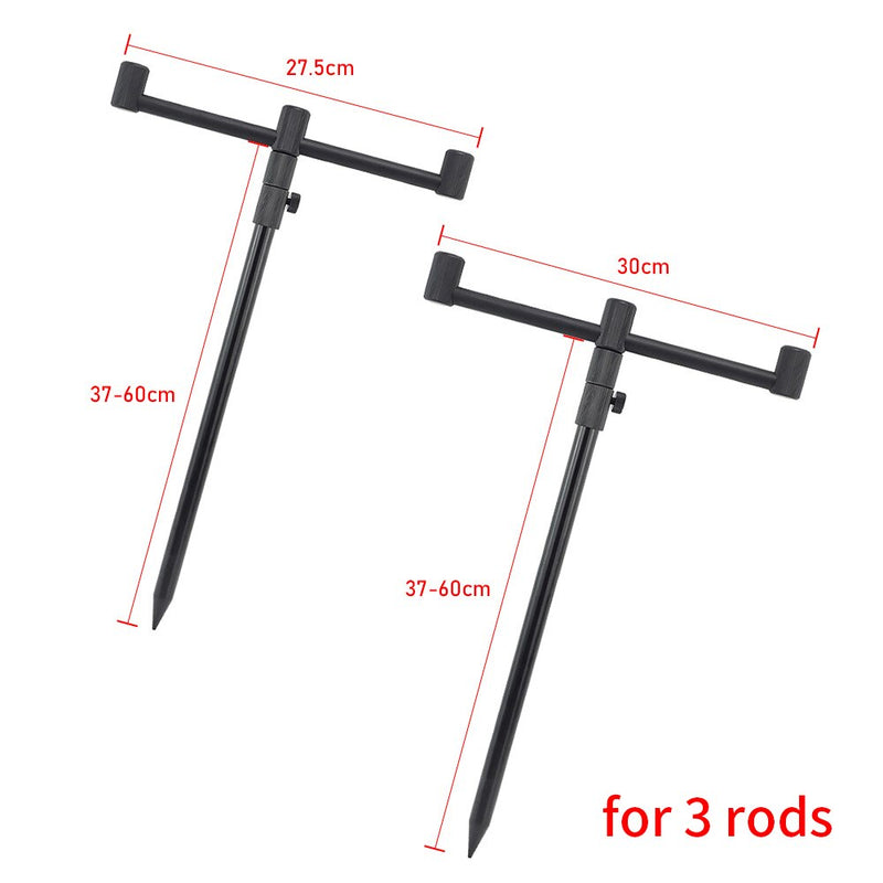 Aluminium Carp Fishing Bank Sticks Fishing Rod Pod Buzzer Bar for 3 Rods