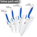 Ceramic Knife Kitchen Knives Holder Chef Slicing Utility Paring Knife White Blade 3 4 5 6 inch + Stand + Peeler Cooking Set