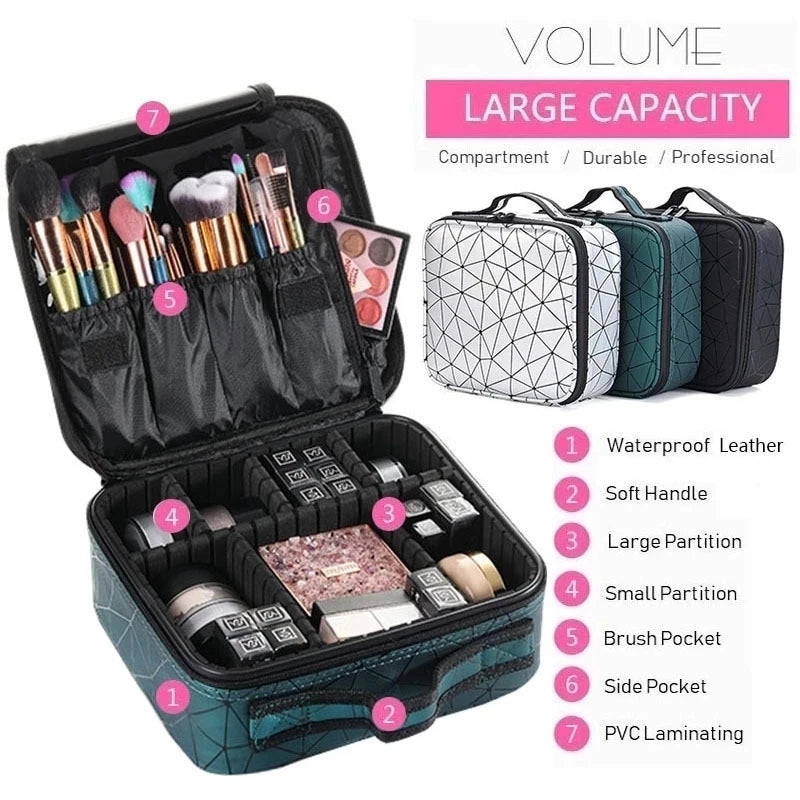 Female Professional Makeup Organizer Travel Beauty Cosmetic Case For Make Up Bag Bolso Mujer Storage Box Nail Tool Suitcase