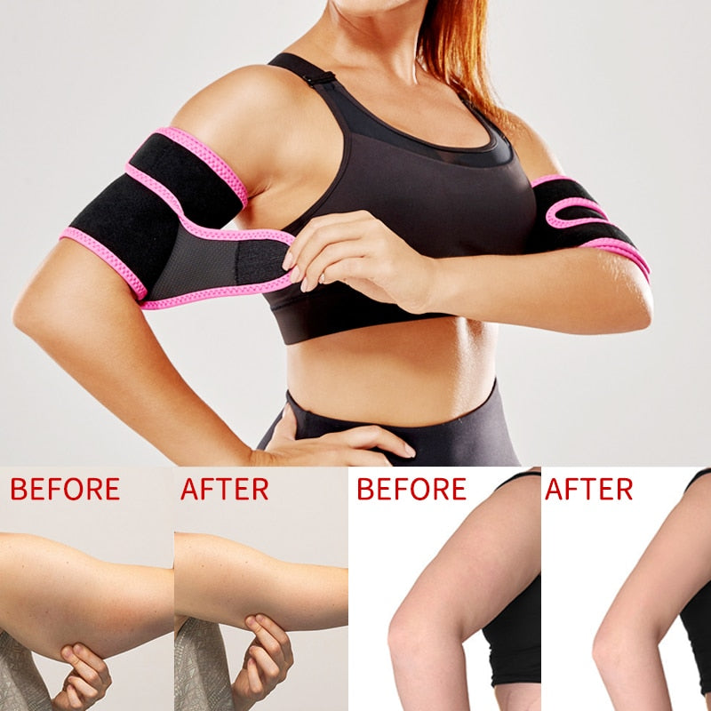 Arm Shapers Sauna Sweat Band Arm Slimmer Women Slimming Sheath Weight Loss Workout Body Shaper Anti Cellulite Modeling Belt