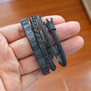 3pcs/Set Hot Men Titanium Steel Roman Numeral Bracelet Horseshoe Buckle Bangles Pulseira Bileklik Luxury Handmade Jewelry