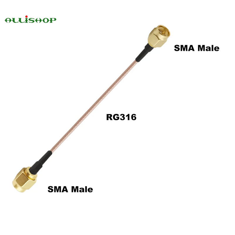 ALLiSHOP SMA Male To SMA male Female RG316 RG174 cable Jumper Pigtail 7cm/10/15/30/50cm/1m SMA plug Crimp FPV Cable 50ohms